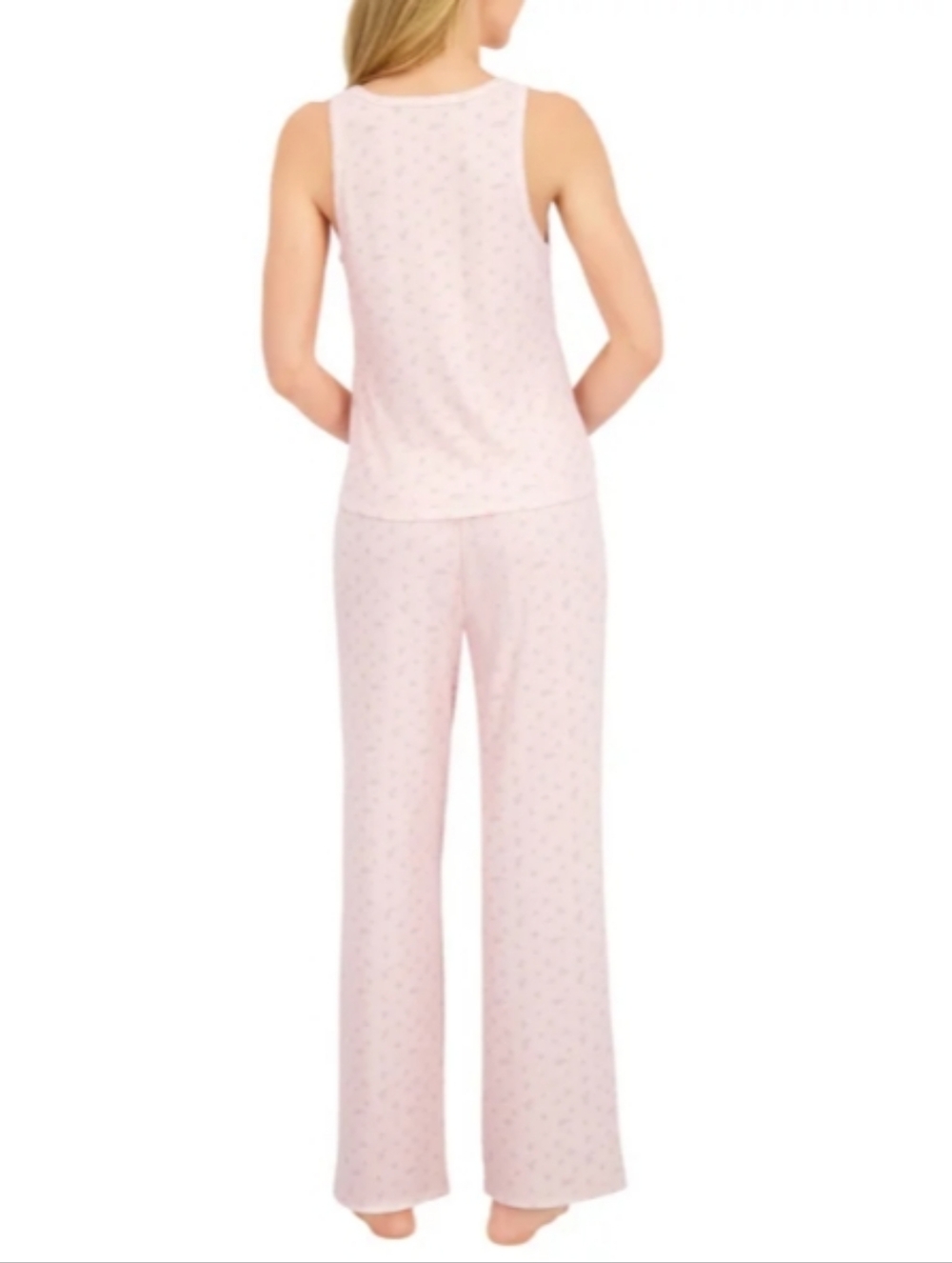 New Live 2 Lounge 3-Piece Set Pink Medium Floral Tank Pants Cardigan Lounge PJ - Picture 5 of 10